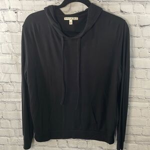 🖤👚 Express Black Hooded Crop Top - Size Extra Small